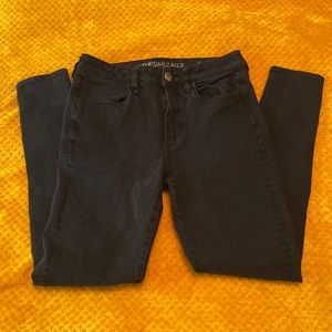 American Eagle Super Stretch X4 Hi-Rise Jegging Black Jeans 6